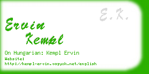 ervin kempl business card